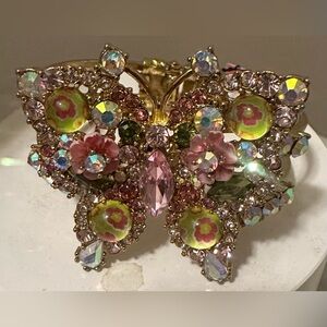 Betsey Johnson Spring Glam hinged butterfly bangle bracelet.